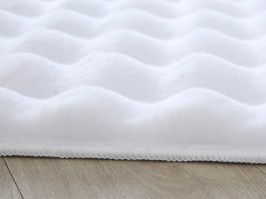 Interesanta 3D dizaina pūkains paklājs Ambin 5110 balts