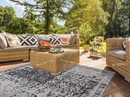 Paklājs lietošanai iekšā / ārā Sanny sun 300 melns